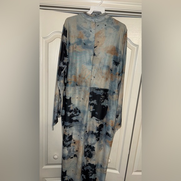 Fashion Nova Blue Bodycon Midi Dress Mock Neck - Picture 2 of 7